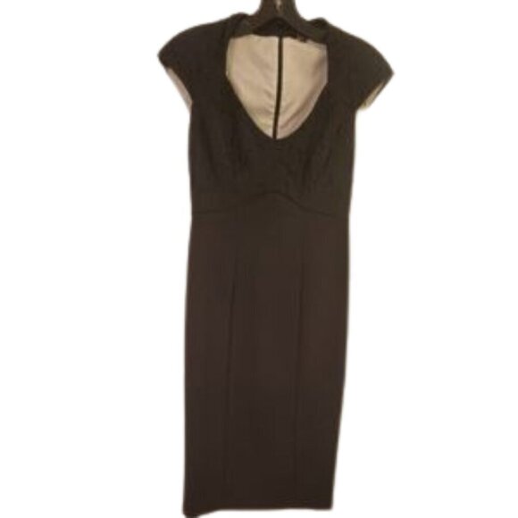 CHIC by Jacob sheath dress black lace overlay ponte knit Size XS - Picture 4 of 9